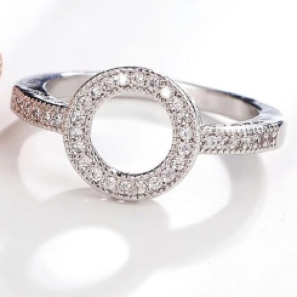 NEW!💙💎MICRO PAVE CZ! CIRCLE RING!💎💙GORGEOUS! 7 - Picture 2 of 4